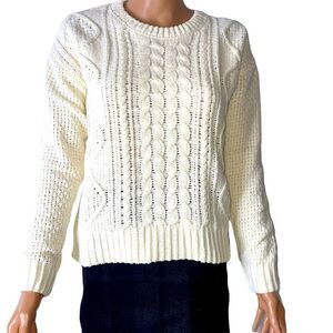 SO Junior Cable Knit Sweater in Irish Cream SZ XS chunky knit sweater NEW